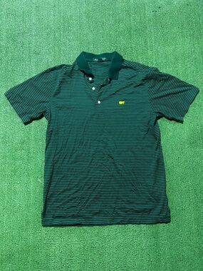 Masters Golf Shirt Men Sz M Amen Corner Augusta National Green Short Sleeve Polo